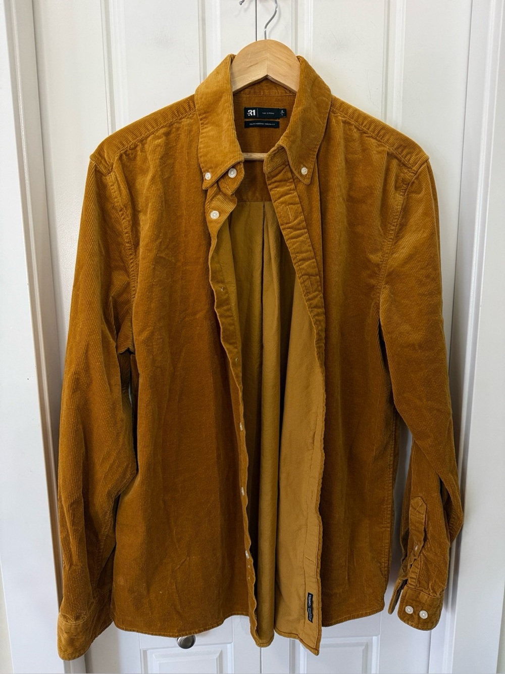 31 by Par Simons Organic Cotton Corduroy Button-Up Shirt | Large
